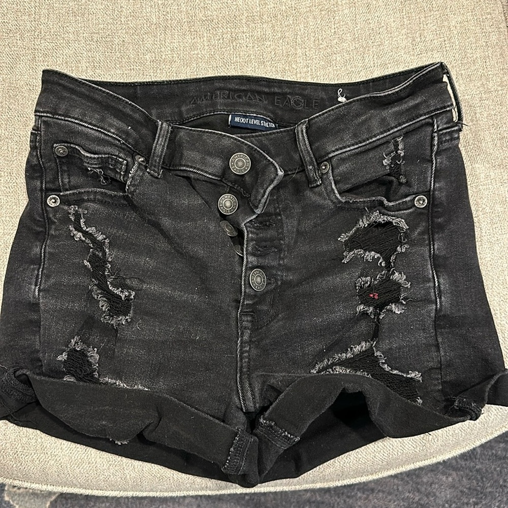 High waisted jean shorts